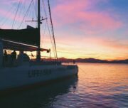 Catamaran Mallorca life and sea sunset